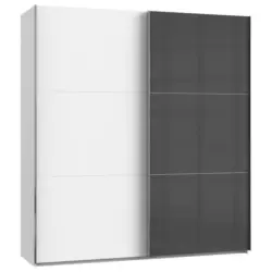Schwebetürenschrank B: 200 Cm Level Grau/weiß
