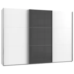 Schwebetürenschrank B: 300 Cm Level Grau/weiß