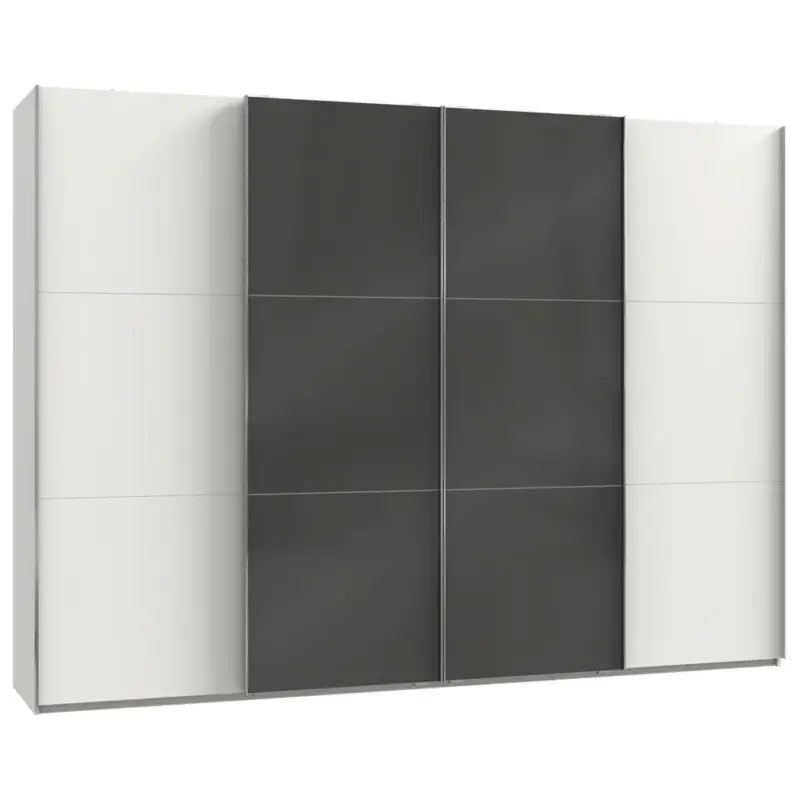 Schwebetürenschrank B: 300 Cm Level Grau/weiß