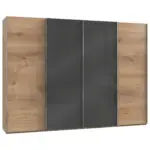 Möbelix Schwebetürenschrank B: 300 Cm Level Grau/eichefarben Dekor