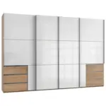 Möbelix Schwebetürenschrank B: 350 Cm Level 36c Weiß/eiche Dekor