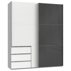 Schwebetürenschrank B: 200 Cm Level 36c Grau/weiß