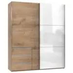 M&ouml;belix Schwebet&uuml;renschrank B: 200 Cm Level 36c Wei&szlig;/eiche Dekor