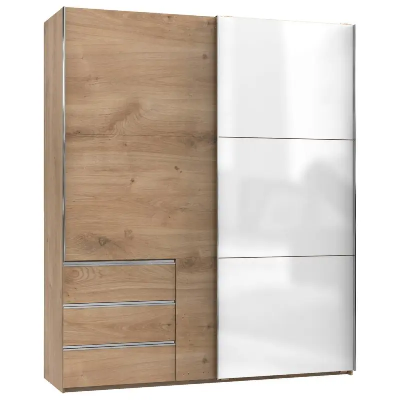 Schwebet&uuml;renschrank B: 200 Cm Level 36c Wei&szlig;/eiche Dekor