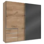 Möbelix Schwebetürenschrank B: 250 Cm Level 36c Grau/eiche Dekor