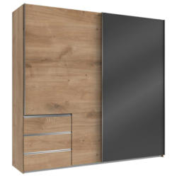 Schwebetürenschrank B: 250 cm Level 36c Grau/Eiche Dekor