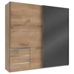 Schwebetürenschrank B: 250 Cm Level 36c Grau/eiche Dekor