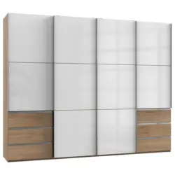 Schwebetürenschrank B: 300 Cm Level 36c Weiß/eiche Dekor