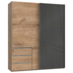 Möbelix Schwebetürenschrank B: 200 Cm Level 36c Grau/eiche Dekor