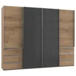 M&ouml;belix Schwebet&uuml;renschrank B: 300 Cm Level 36c Grau/eiche Dekor