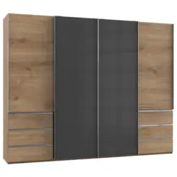 Schwebetürenschrank B: 300 Cm Level 36c Grau/eiche Dekor