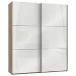 M&ouml;belix Schwebet&uuml;renschrank B: 200 Cm Level 36c Wei&szlig;/eiche Dekor