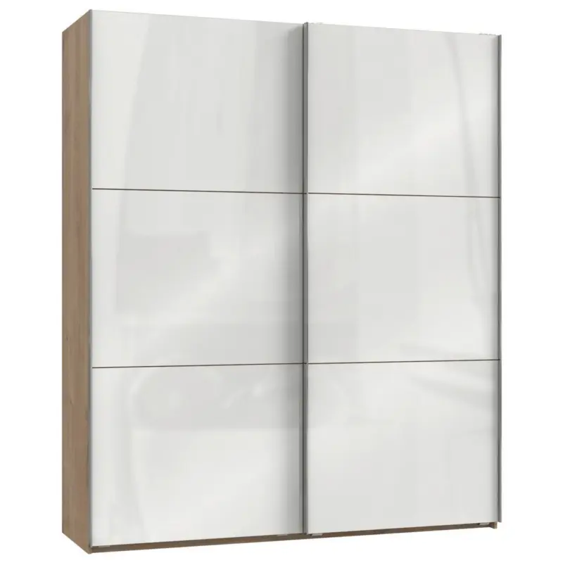Schwebetürenschrank B: 200 Cm Level 36c Weiß/eiche Dekor
