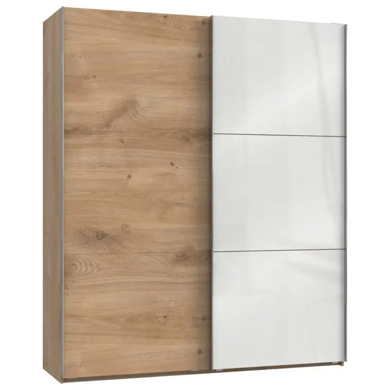 Schwebet&uuml;renschrank B: 200 Cm Level 36c Wei&szlig;/eiche Dekor