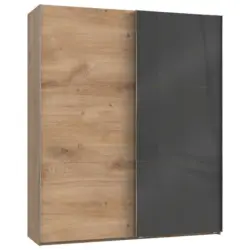 Schwebet&uuml;renschrank B: 200 Cm Level 36c Grau/eiche Dekor