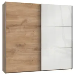 Schwebetürenschrank B: 250 Cm Level 36c Weiß/eiche Dekor