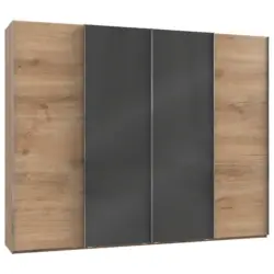 Schwebetürenschrank B: 300 Cm Level 36c Grau/eiche Dekor