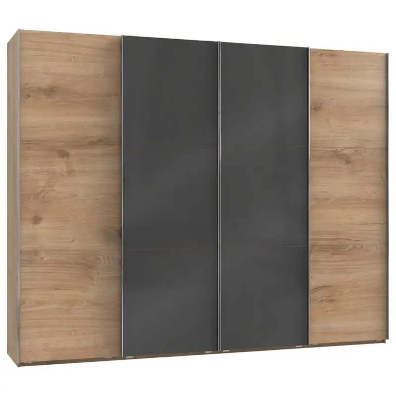 Schwebetürenschrank B: 300 Cm Level 36c Grau/eiche Dekor