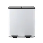 Möbelix Treteimer Aliya 40l Weiß Metall Lxbxh: 45x30x51 Cm