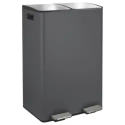 Treteimer Aliya 60l Dunkelgrau Metall LxBxH: 45x30x71 cm