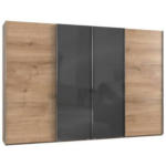 Möbelix Schwebetürenschrank B: 350 Cm Level 36c Grau/eiche Dekor