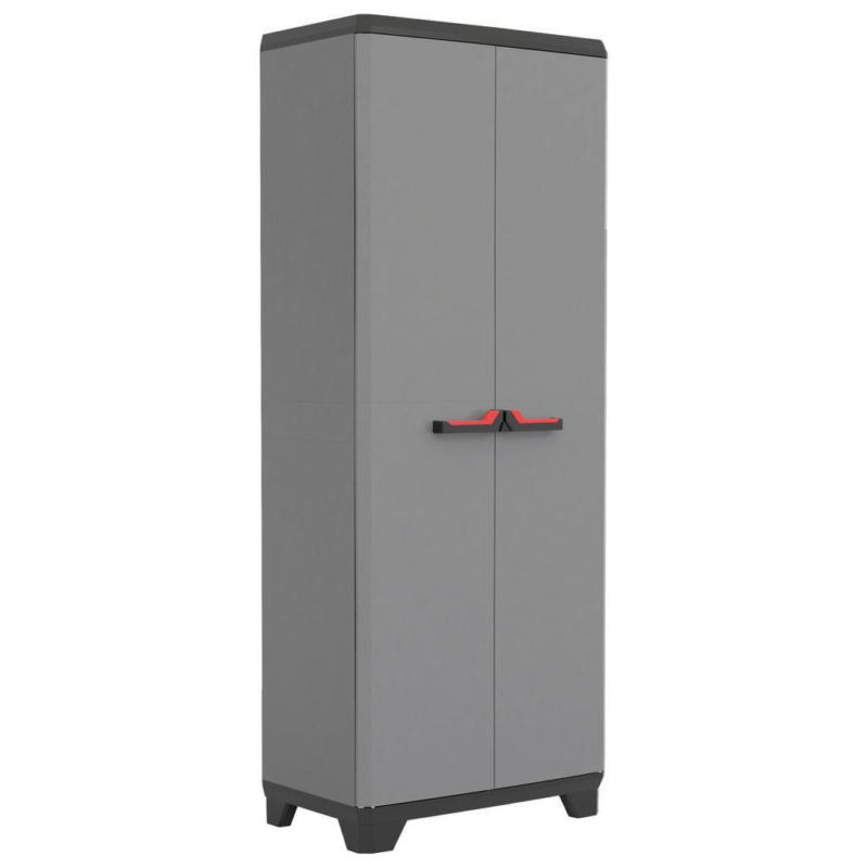 Mehrzweckschrank Stilo Tall Grau/rot/schwarz Bxh: 68x173cm