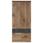 Möbelix Drehtürenschrank 91 Cm Brando Eiche Dekor/graphitfarben