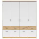 Möbelix Kleiderschrank mit Laden B: 181 cm Brando Weiß/Eiche Dekor