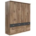 Möbelix Drehtürenschrank 181 Cm Brando Eiche Dekor/graphitfarben