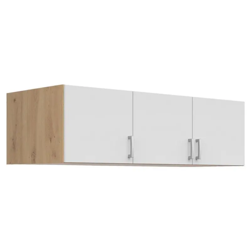 Aufsatzschrank B: 136 cm Brando Eiche Dekor/Wei&szlig;