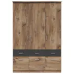 Möbelix Drehtürenschrank 136 Cm Brando Eiche Dekor/graphitfarben
