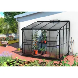 Anlehn-Gewächshausbausatz Ida 5200 Hkp 6mm, Schwarz