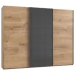 Möbelix Schwebtürenschrank B: 300 Cm Level 36c Grau/eiche Dekor