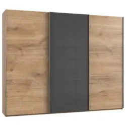 Schwebtürenschrank B: 300 Cm Level 36c Grau/eiche Dekor