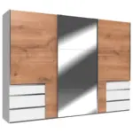 M&ouml;belix Schwebet&uuml;renschrank B: 300 Cm Level 36a Wei&szlig;/eiche Dekor