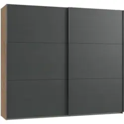 Schwebetürenschrank B: 200 Cm Level 36a Eiche Dekor/graphit