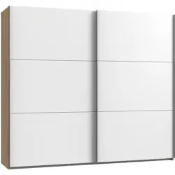 Schwebetürenschrank 200 Cm Level 36a Weiß/eiche Dekor