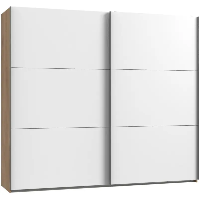 Schwebetürenschrank 200 Cm Level 36a Weiß/eiche Dekor