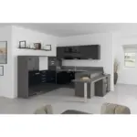 Möbelix U-küche Ip4050 Schwarz/ Grafit 298x294x255 Cm Ohne Geräte