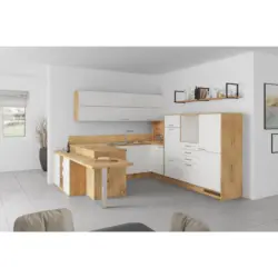 U-küche Ip4050 Weiß/ Eiche 255x294x298 Cm Ohne Geräte