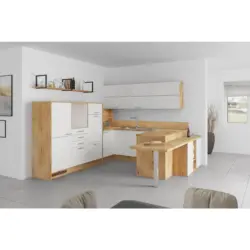U-küche Ip4050 Weiß/ Eiche 298x294x255 Cm Ohne Geräte