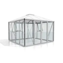 Gewächshaus 317x264,5x321,5 Cm Hohlkammerplatten/glas/metall