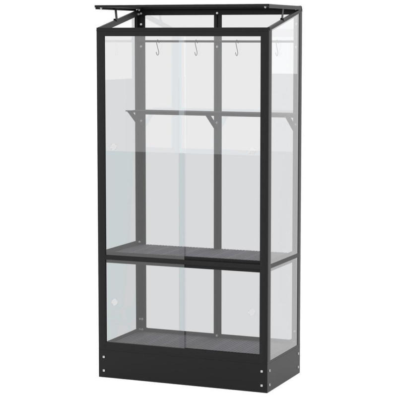 Balkon-gewächshaus Polis 350 Schwarz Metall/glas H: 165 Cm