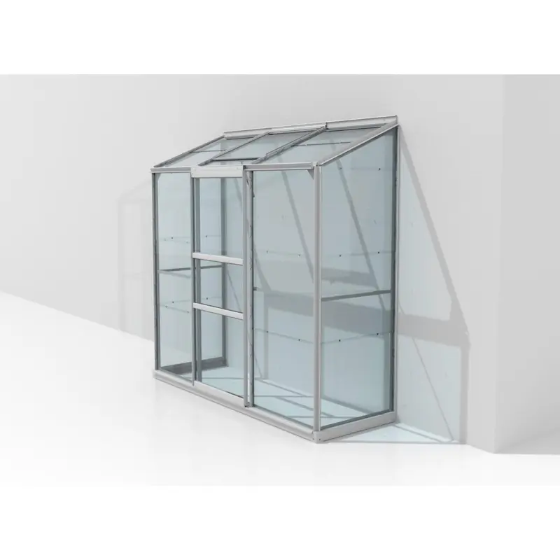 Anlehn-gewächshausbausatz Ida 1300 Esg3mm, Alufarben