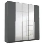 Möbelix Drehtürenschrank Mit Spiegel B: 226 Cm Alabama, Grau