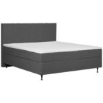 Möbelix Boxspringbett mit Topper 180x200 cm Wels, Dunkelgrau