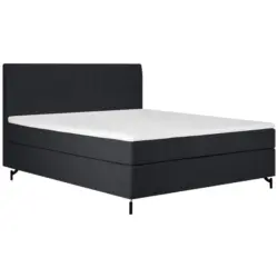 Boxspringbett mit Topper 160x200 cm Linz, Schwarz