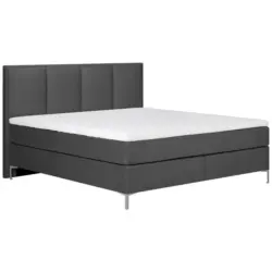 Boxspringbett mit Topper 160x200 cm Graz, Dunkelgrau