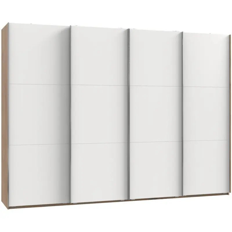 Schwebetürenschrank B: 300 Cm Level, Weiß/eiche Dekor