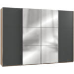 Möbelix Schwebetürenschrank B: 300 Cm Level, Graphit/eiche Dekor